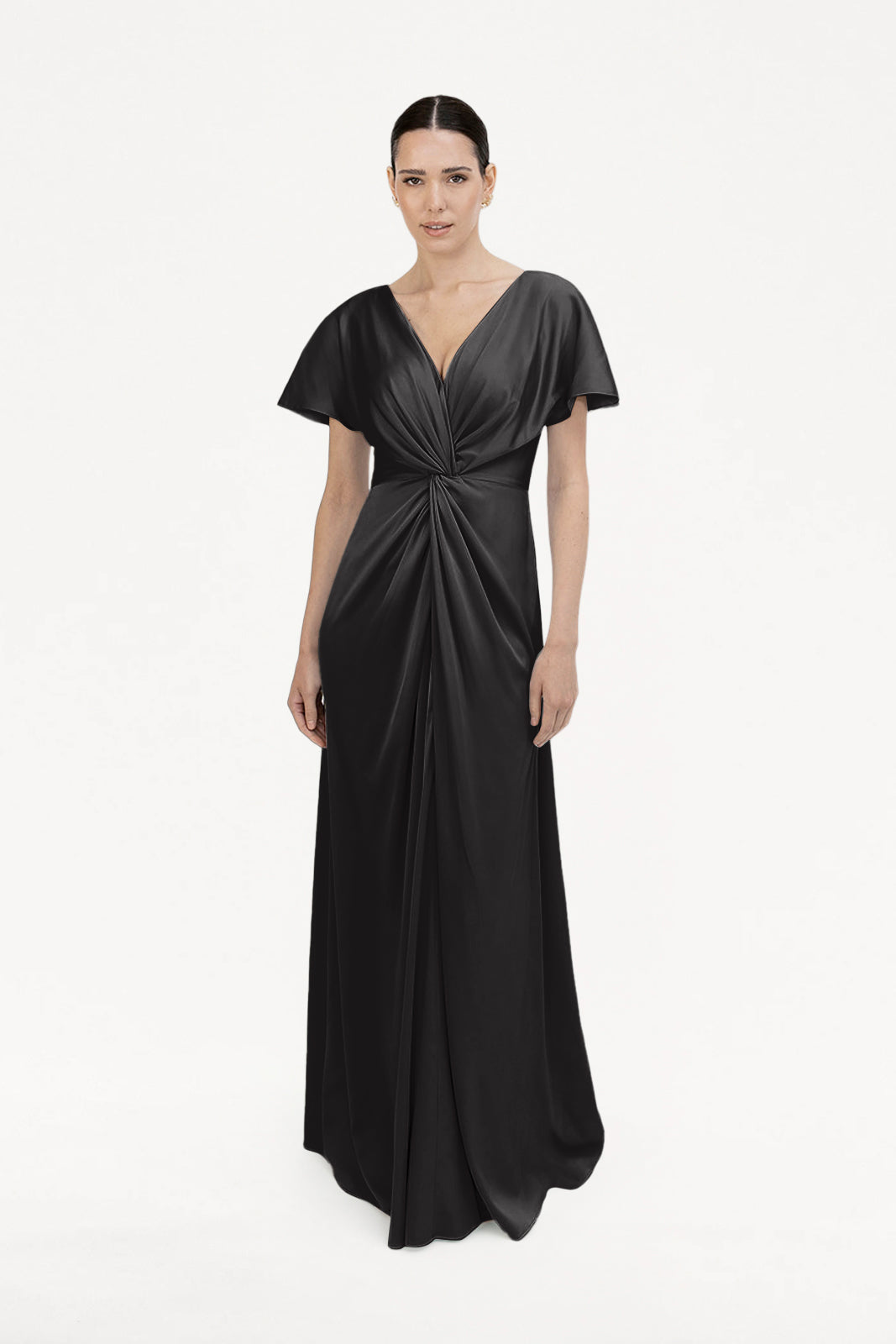 TH&TH Camilla Bridesmaid Dress In Black Satin – TH and TH