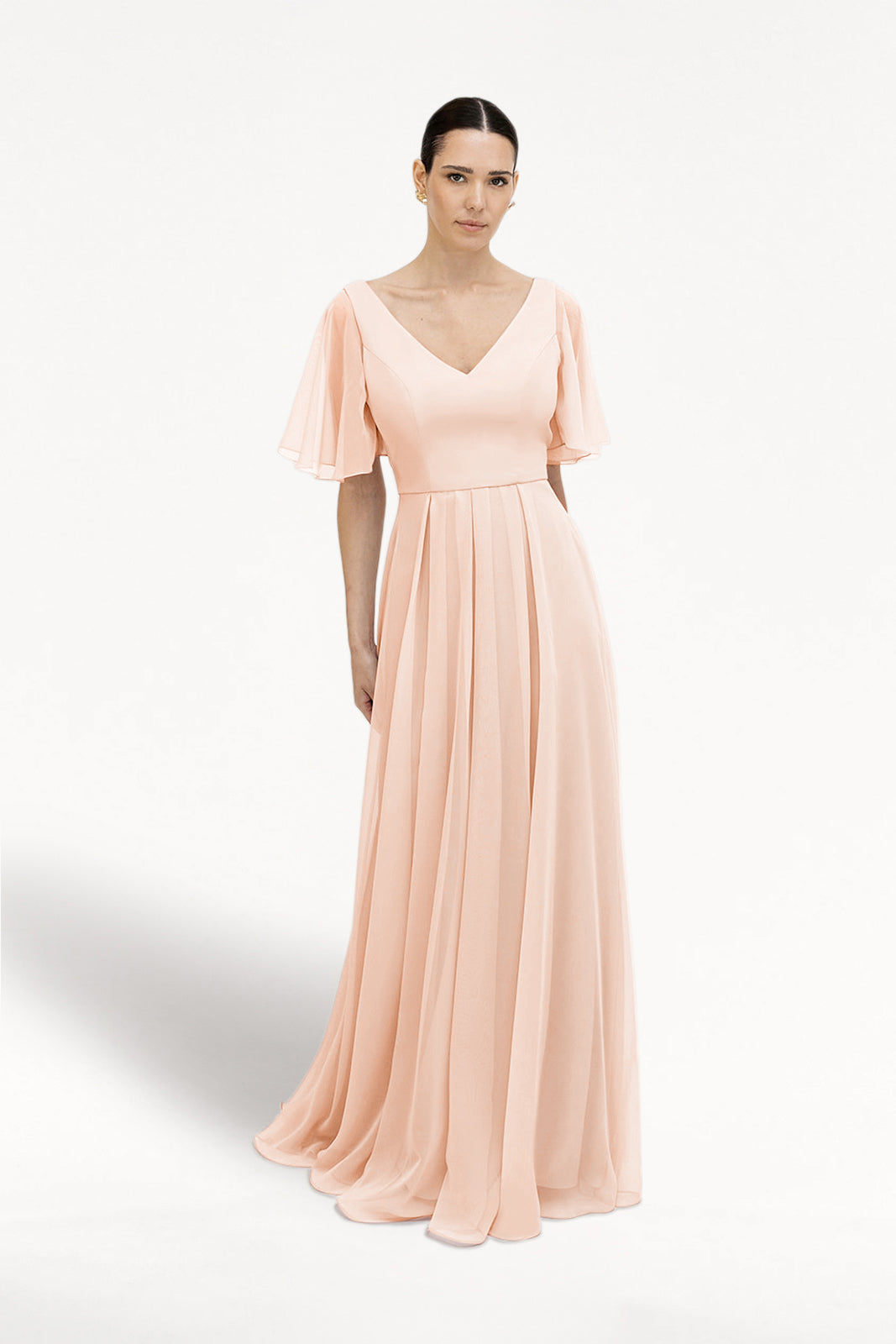 TH&TH Phoebe Bridesmaid Dress In Blush Pink Chiffon – TH and TH