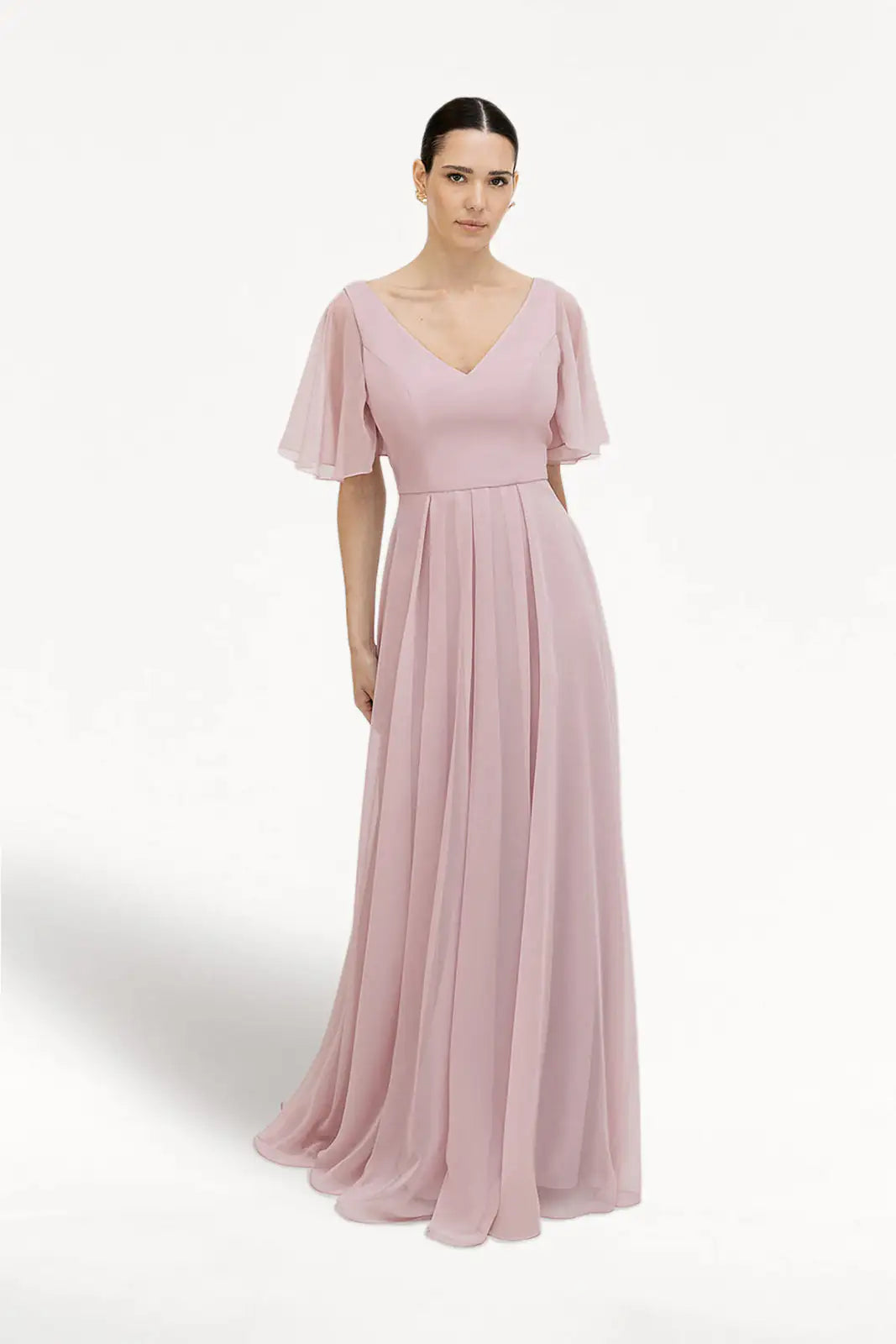 bridesmaid dresses in blush chiffon TH&TH Phoebe Dress Smoked Azazie Size:7UK MSS-SEPT26 Firerie Women Elegant Champagne The single shoulder design
