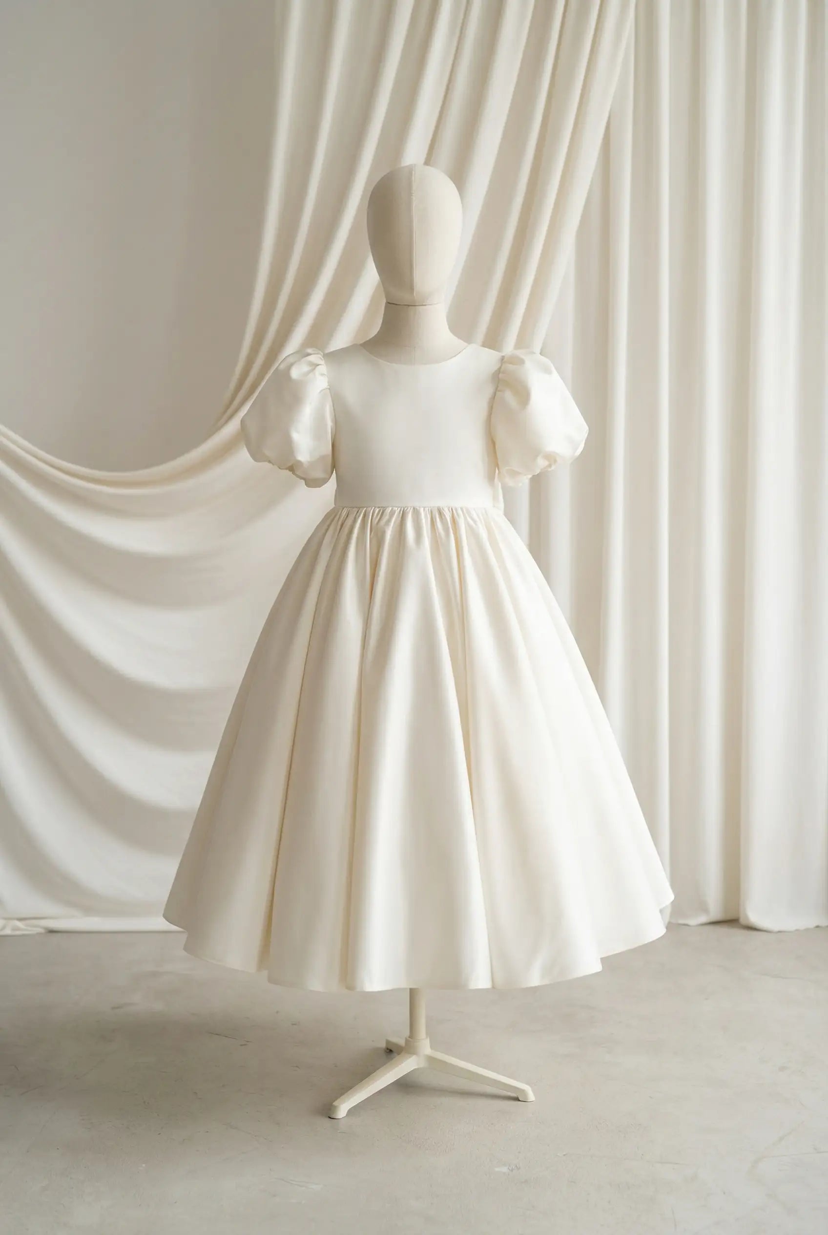 ivory flower girl dresses Poppy Dress in Matte Satin Back this gorgeous number is COLOUR:Pink Floral Slaydiva Casual Minimalist Style SH Figuarts