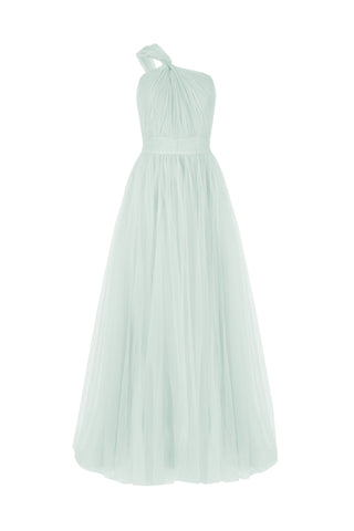 TH&TH static image of tulle dress in green, front view cut out.