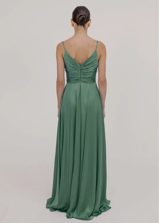 Isla Bridesmaid Dress in Sage Green Satin