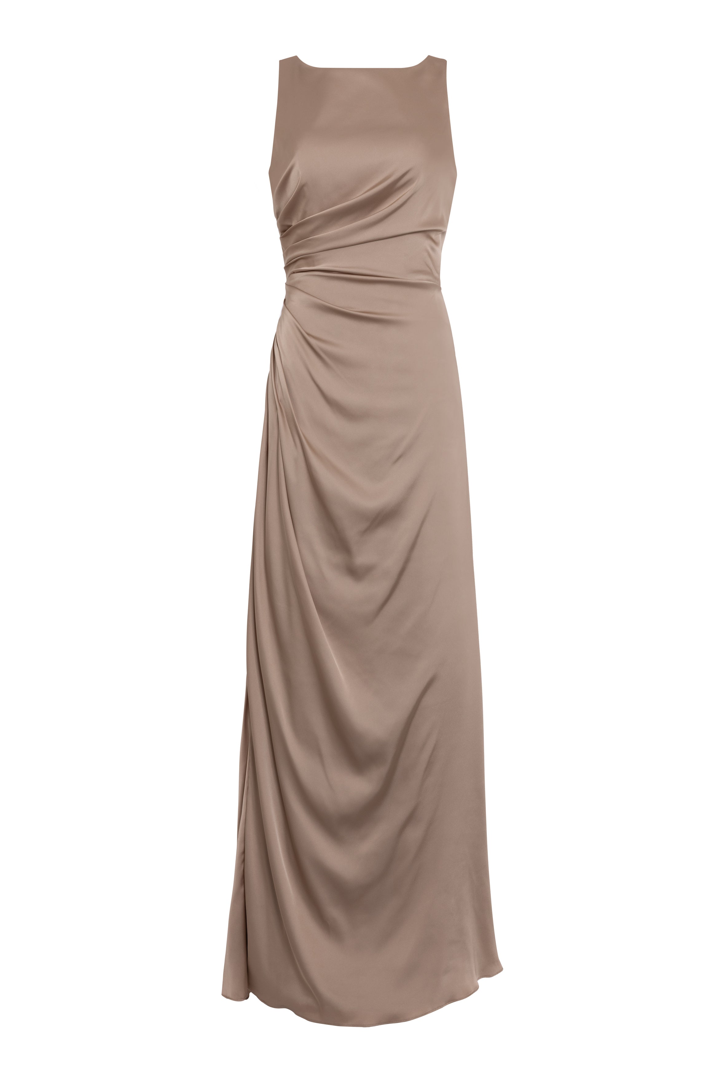 Nala Bridesmaid Dress in Champagne Sky Satin