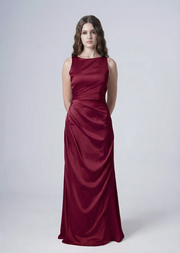 Nala Bridesmaid Dress in Merlot Satin