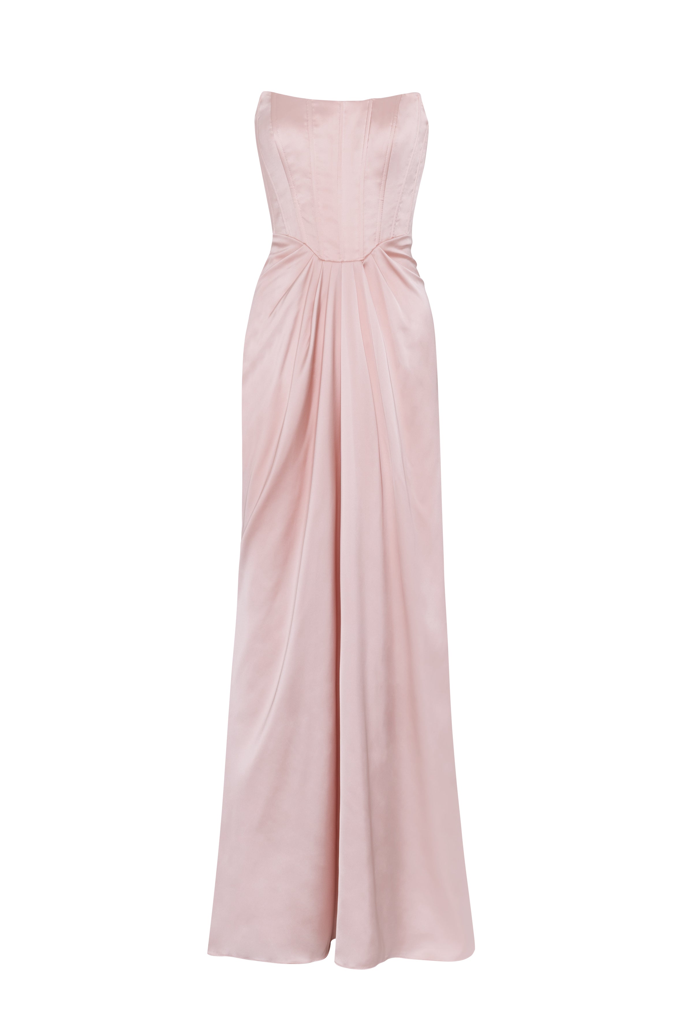 Selena Bridesmaid Dress in Blush Pink Satin