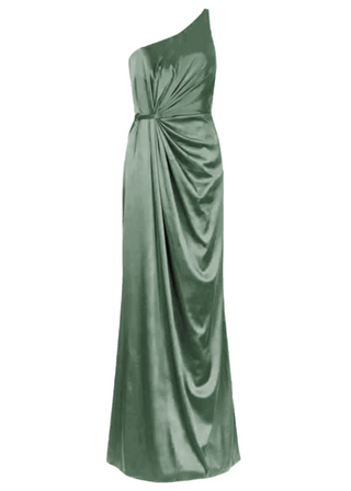 Greta Bridesmaid Dress in Olive Grove Satin