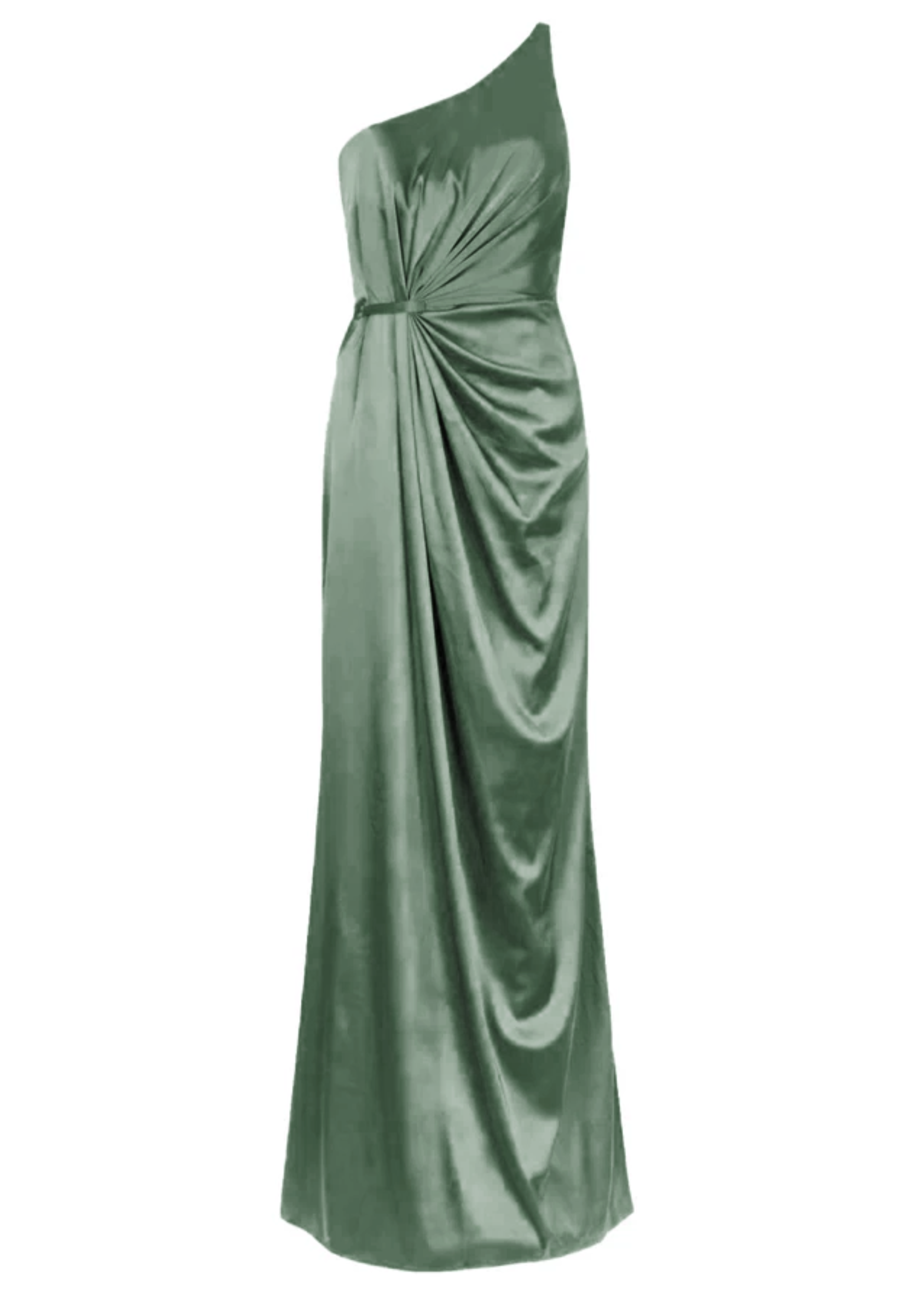 Greta Bridesmaid Dress in Olive Grove Satin