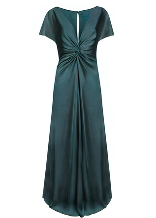 Camilla Bridesmaid Dress in Emerald Dawn Satin