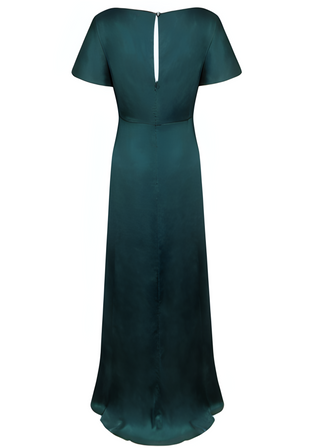 Camilla Bridesmaid Dress in Emerald Dawn Satin