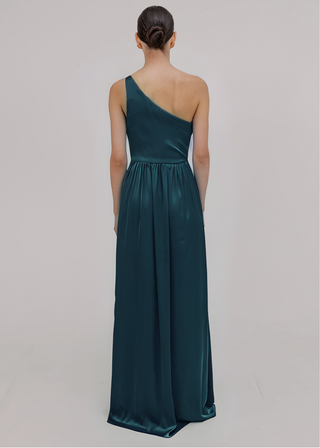 Greta Bridesmaid Dress in Emerald Dawn Satin