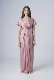 Camilla Bridesmaid Dress in Rose Pink Satin