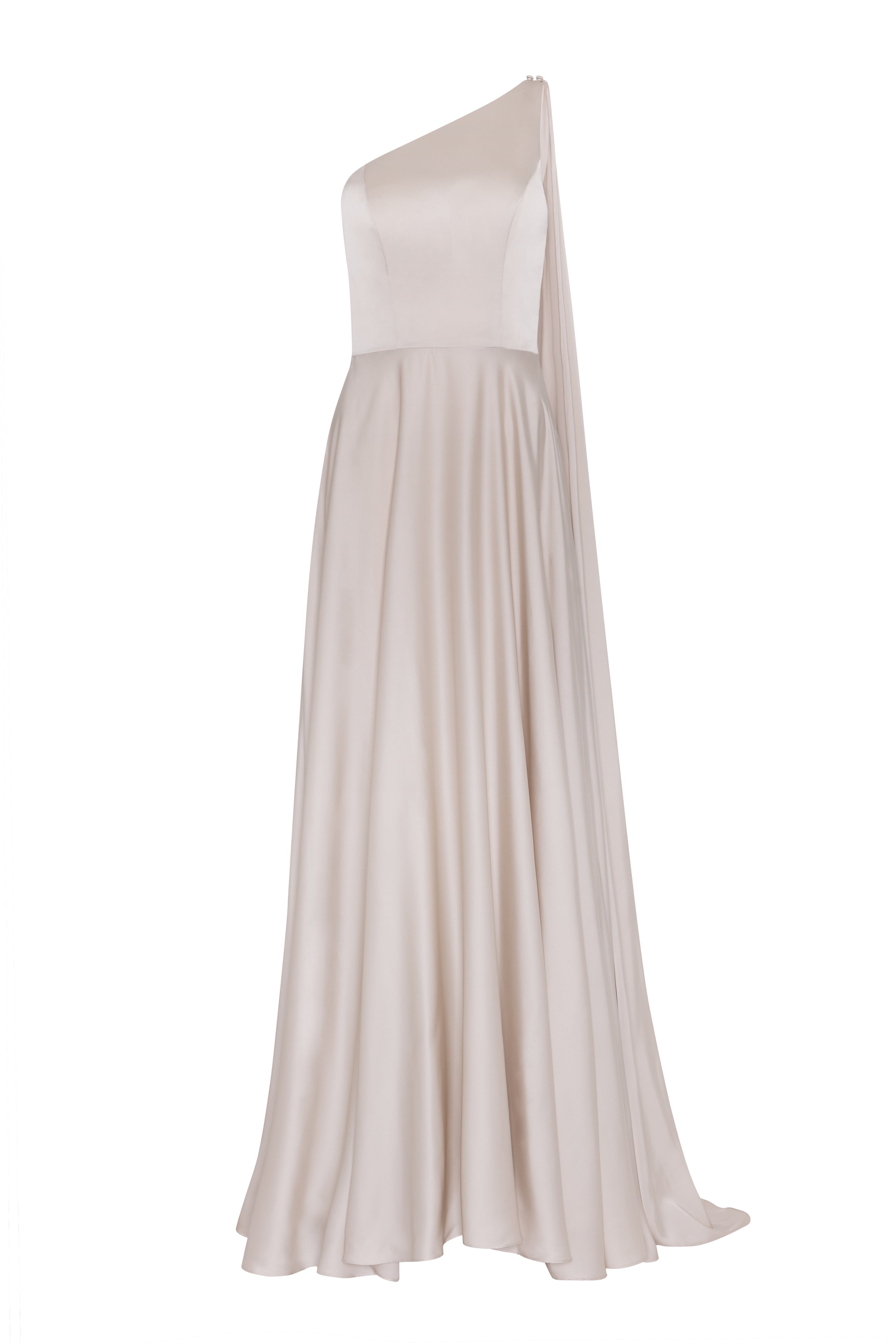 Lyra Bridesmaid Dress in Oyster Satin