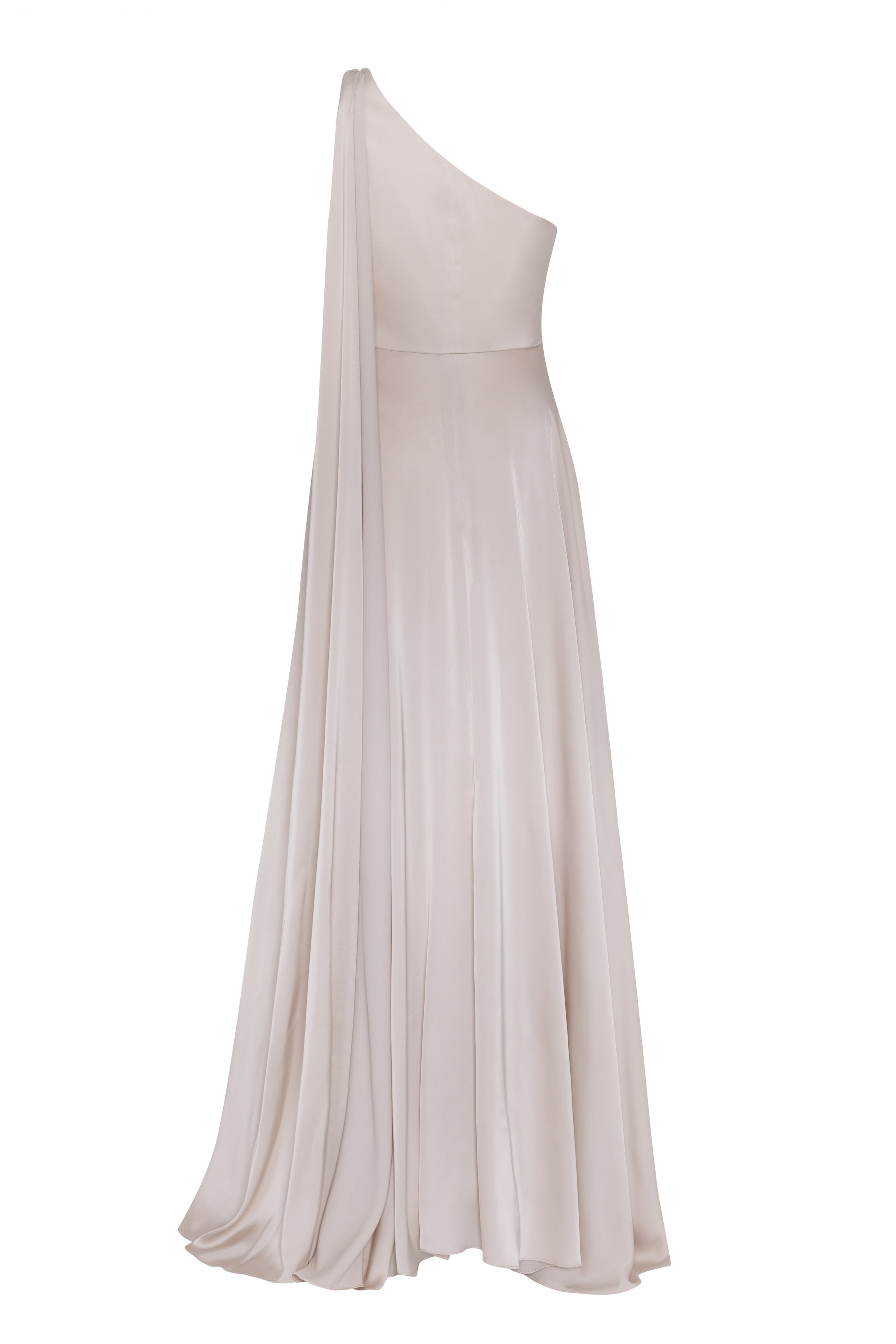 Lyra Bridesmaid Dress in Oyster Satin
