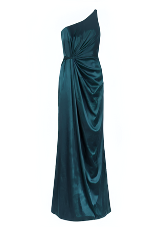Greta Bridesmaid Dress in Emerald Dawn Satin