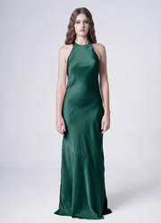 Mira Bridesmaid Dress in Emerald Dawn Satin