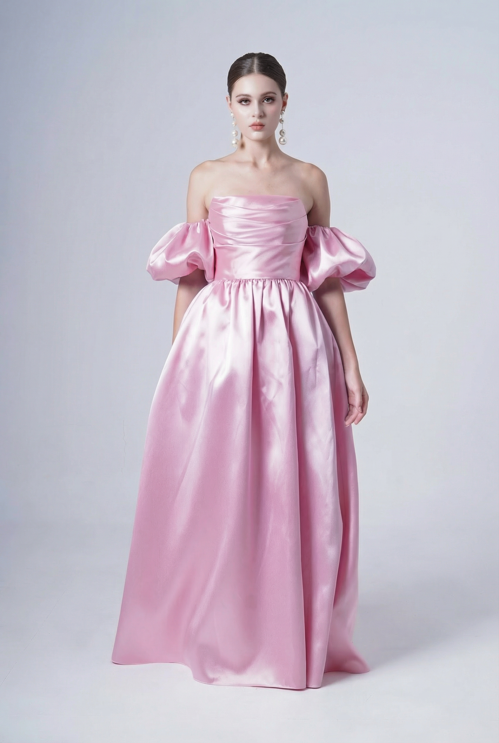 Blair Bridesmaid Dress in Bubblegum Pink Satin Twill