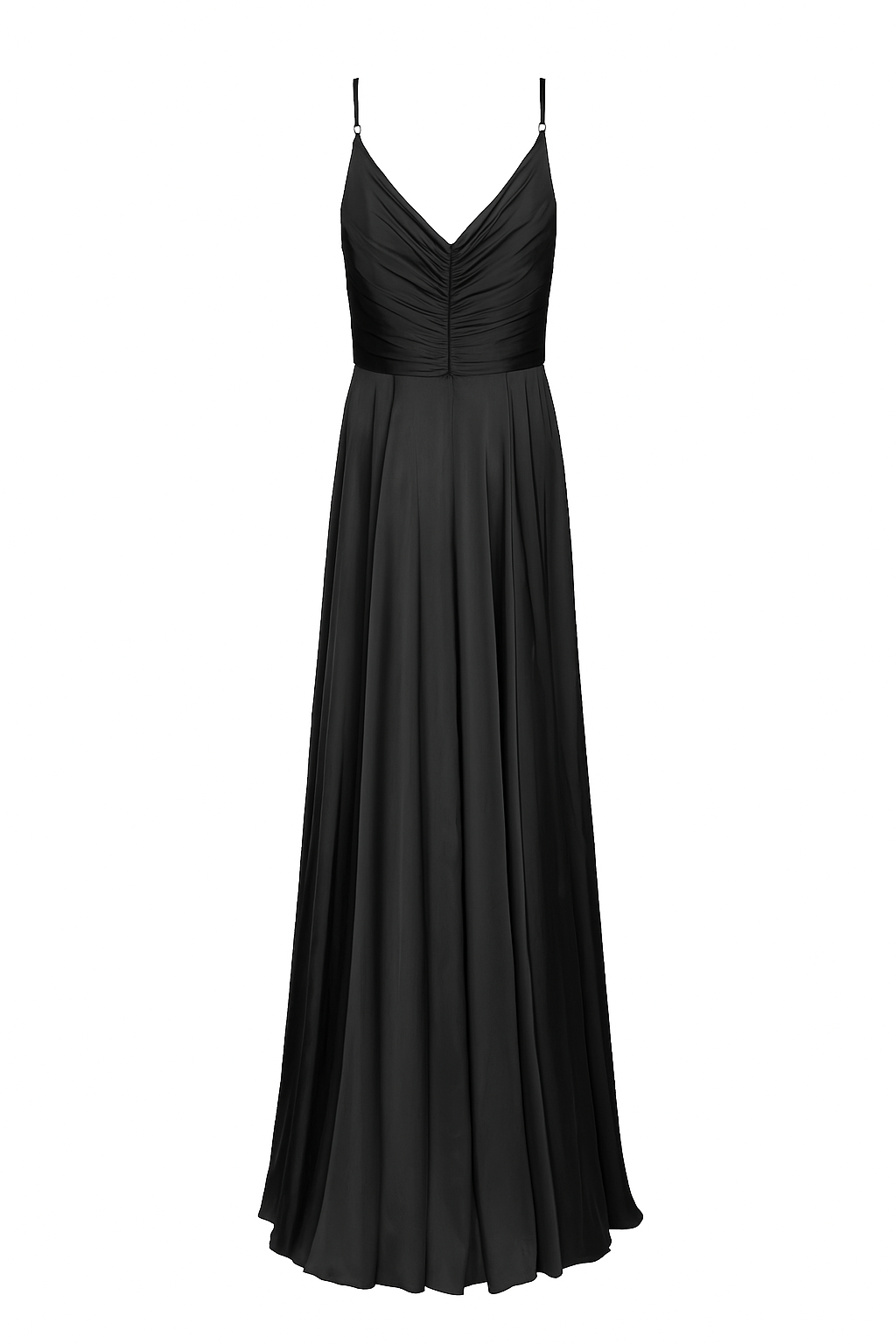 Isla Bridesmaid Dress in Black Satin