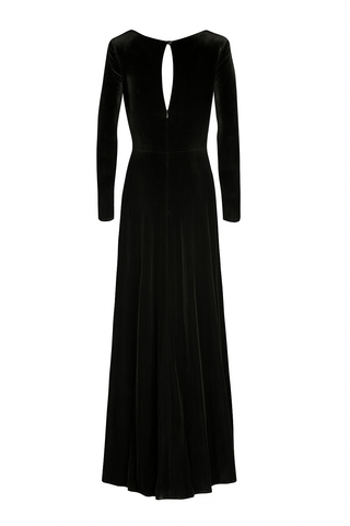 Camilla Velvet Longsleeve Bridesmaid Dress in Black