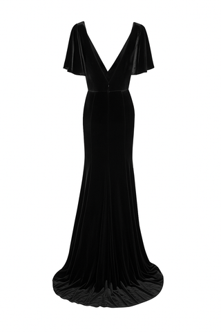 Celeste Velvet Bridesmaid Dress in Black