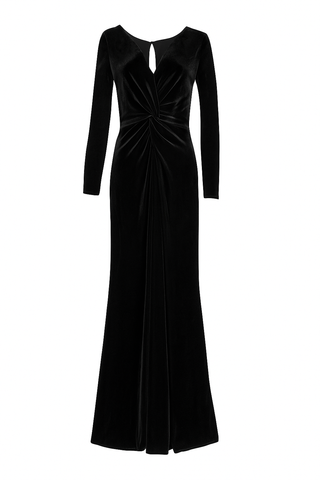 Camilla Velvet Longsleeve Bridesmaid Dress in Black