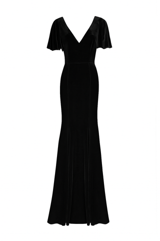 Celeste Velvet Bridesmaid Dress in Black