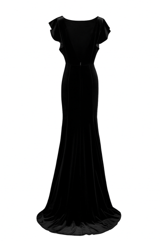 Cecelia Velvet Bridesmaid Dress in Black