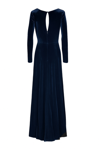 Camilla Velvet Longsleeve Bridesmaid Dress in Navy