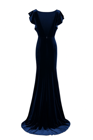 Cecelia Velvet Bridesmaid Dress in Navy