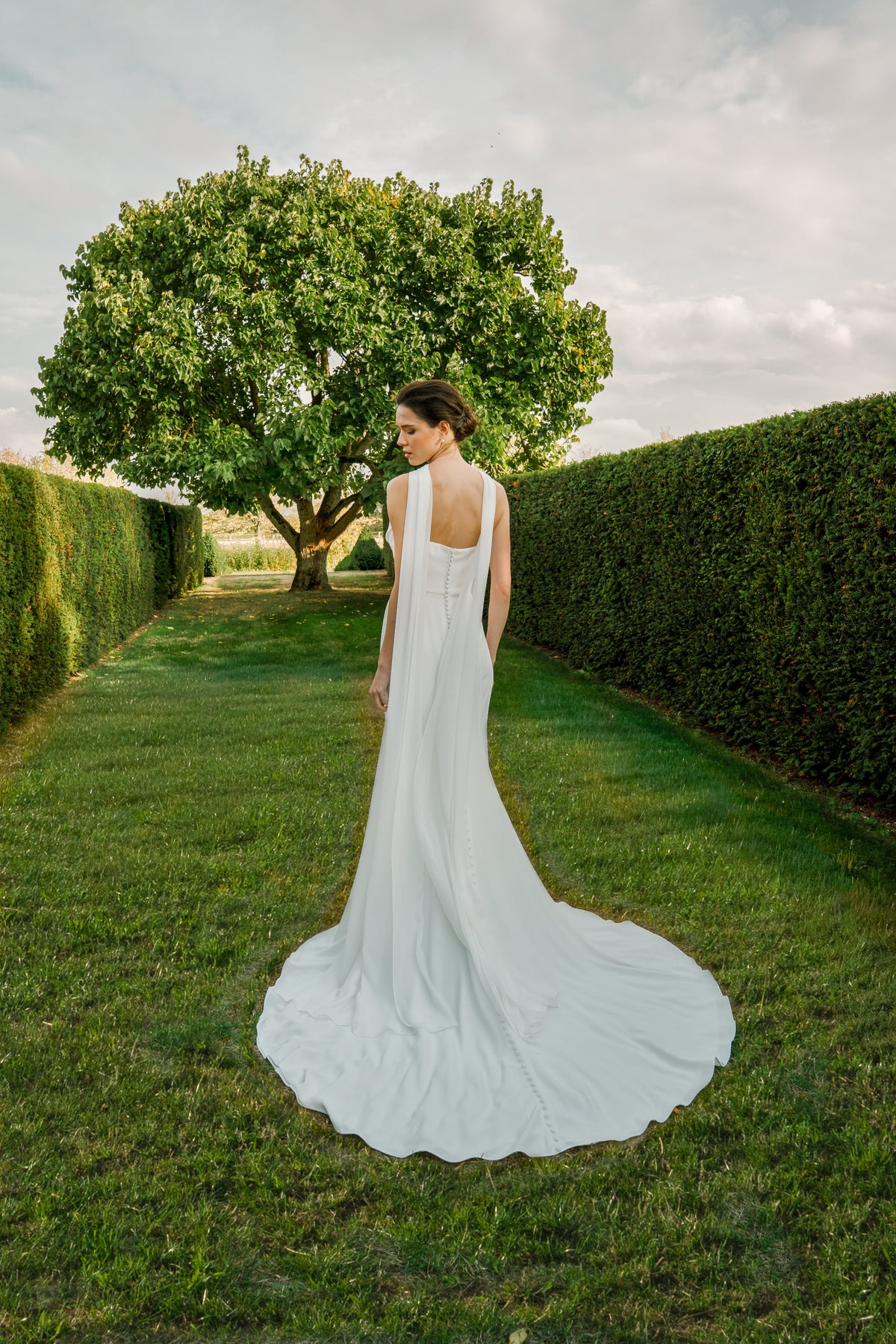 Lila Chiffon Bridal Scarf