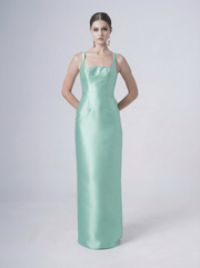 Savoy Bridesmaid Dress in Seafoam Satin Twill