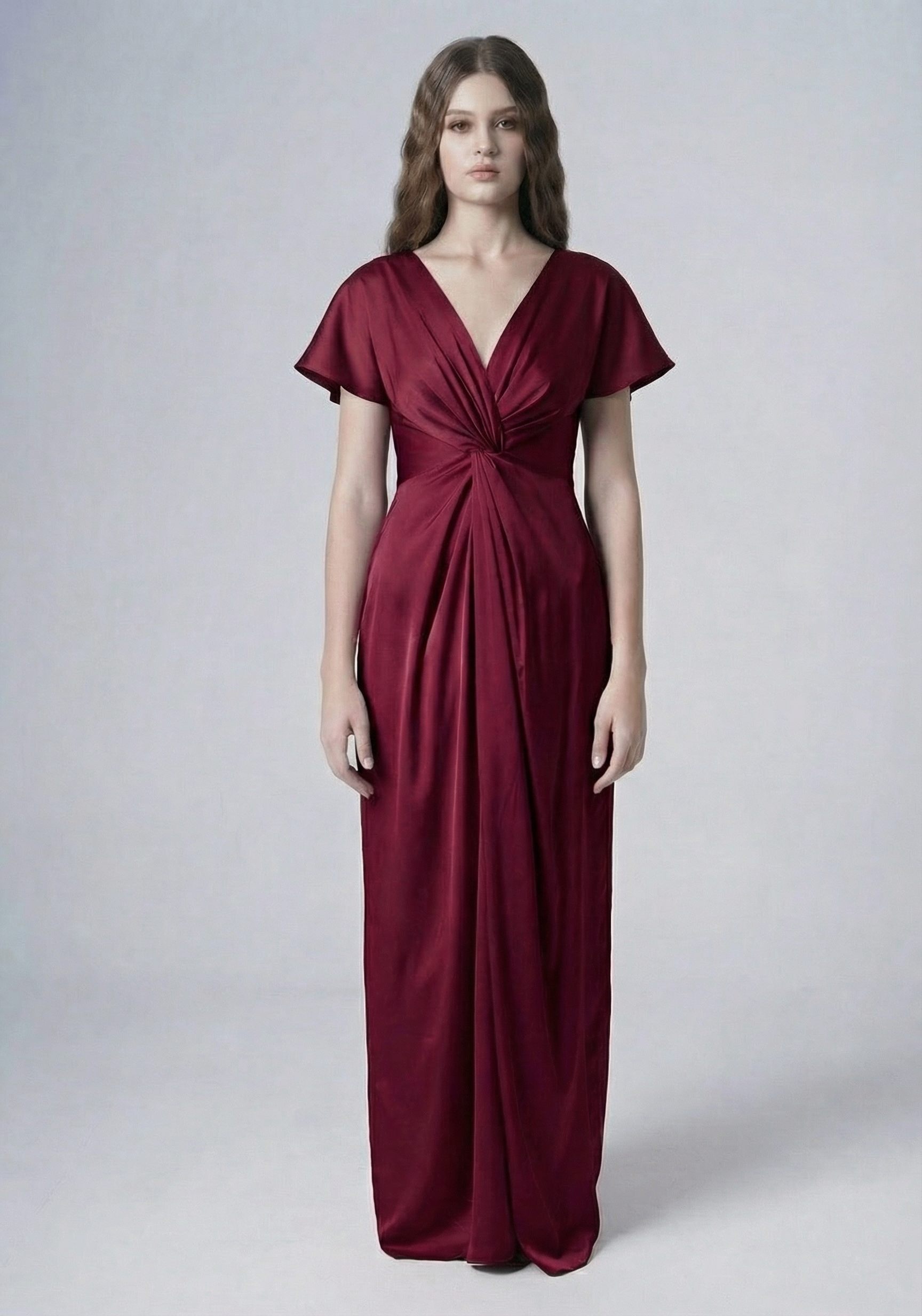 Camilla Bridesmaid Dress in Merlot Satin