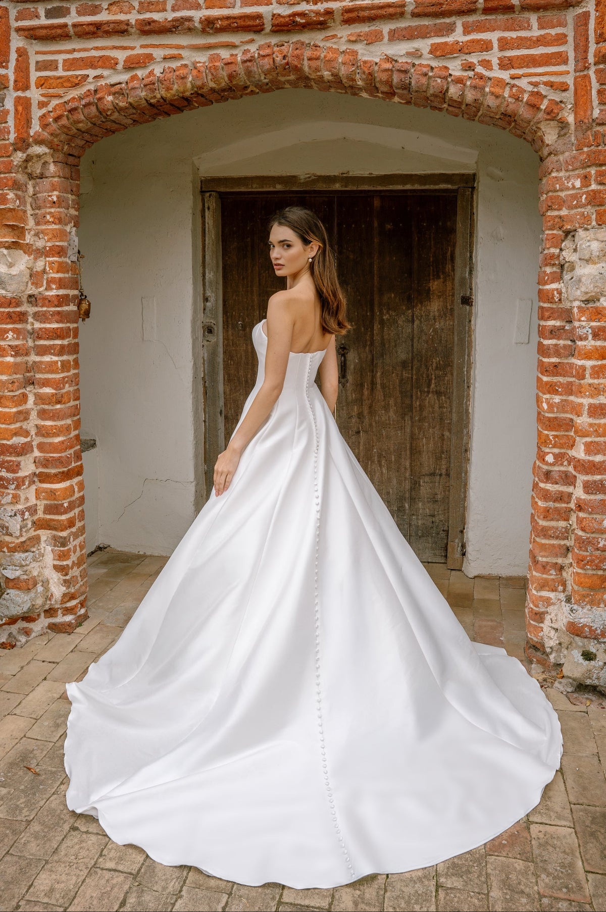 Cordelia Strapless Bridal Ballgown in Ivory Mikado
