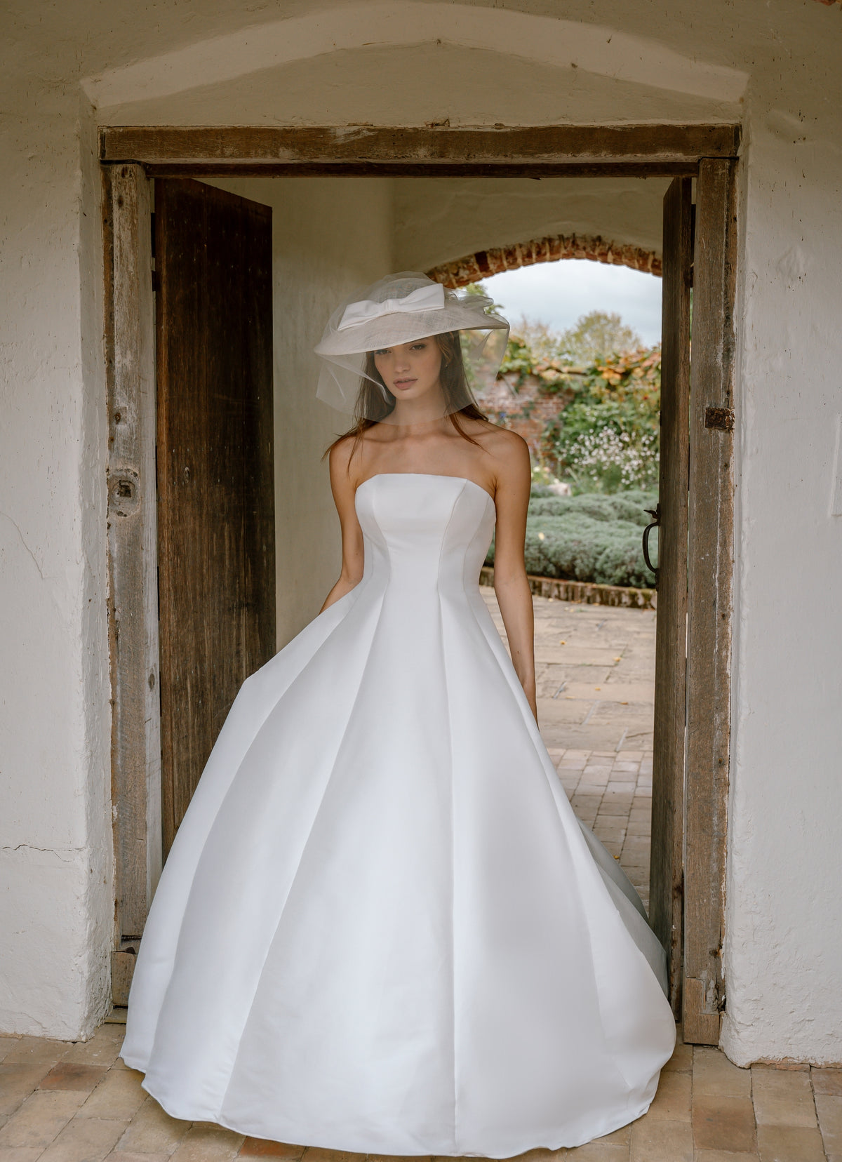 Cordelia Strapless Bridal Ballgown in Ivory Mikado
