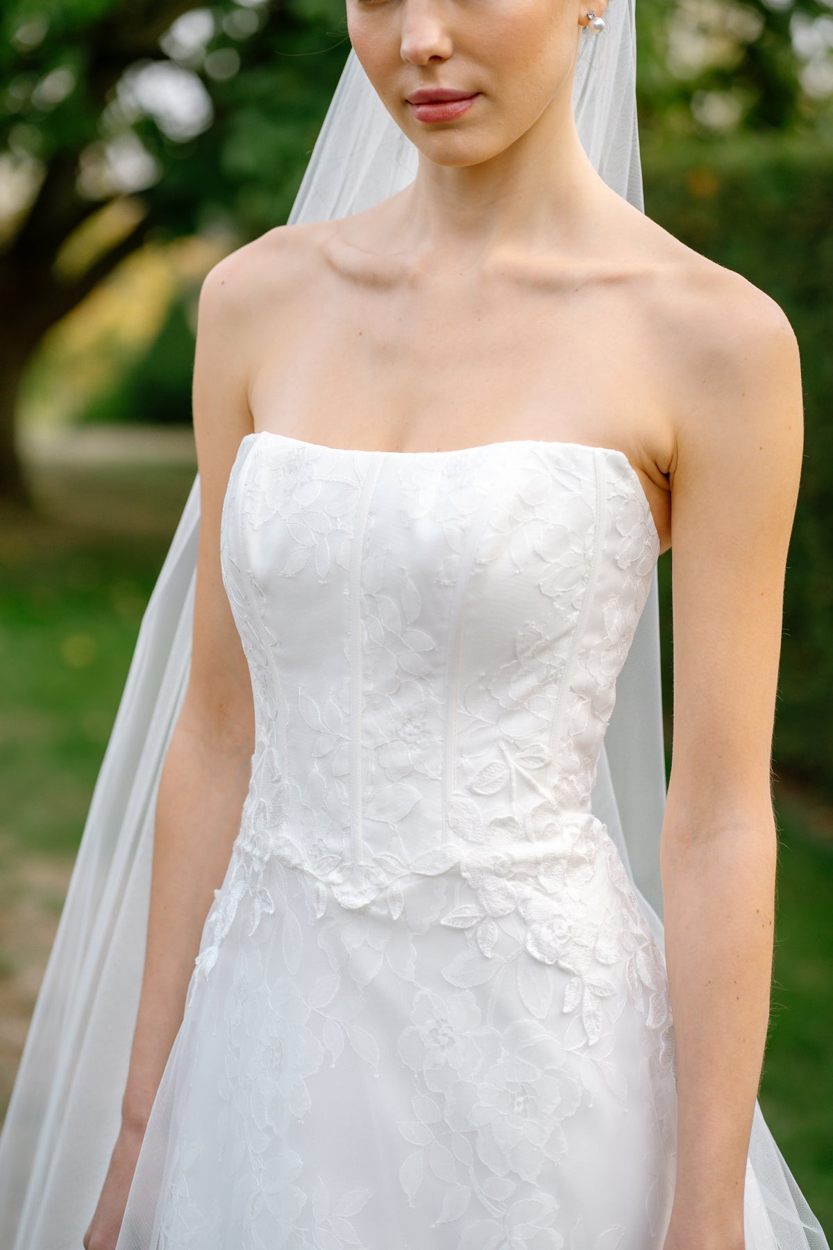 Cosima Strapless Lace A-line Wedding Dress