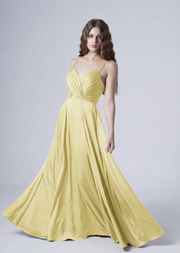 Isla Bridesmaid Dress in Limoncello Satin