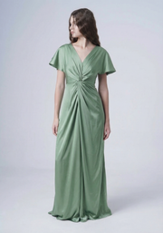 Camilla Bridesmaid Dress in Sage Green Satin