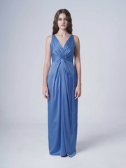 Carmen Bridesmaid Dress in French Blue Satin