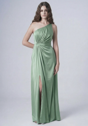 Greta Bridesmaid Dress in Sage Green Satin