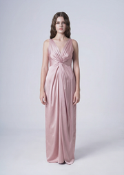 Carmen Bridesmaid Dress in Smoked Blush Satin
