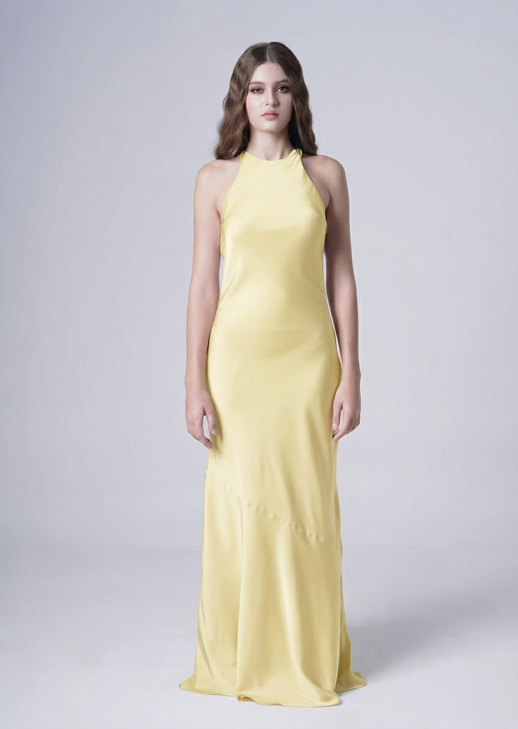 Mira Bridesmaid Dress in Limoncello Satin