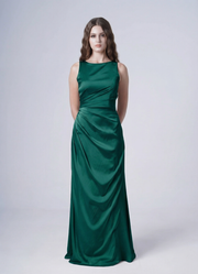 Nala Bridesmaid Dress in Emerald Dawn Satin
