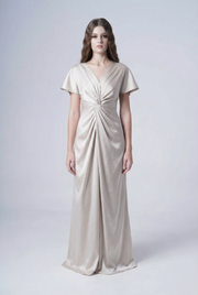 Camilla Bridesmaid Dress in Oyster Satin
