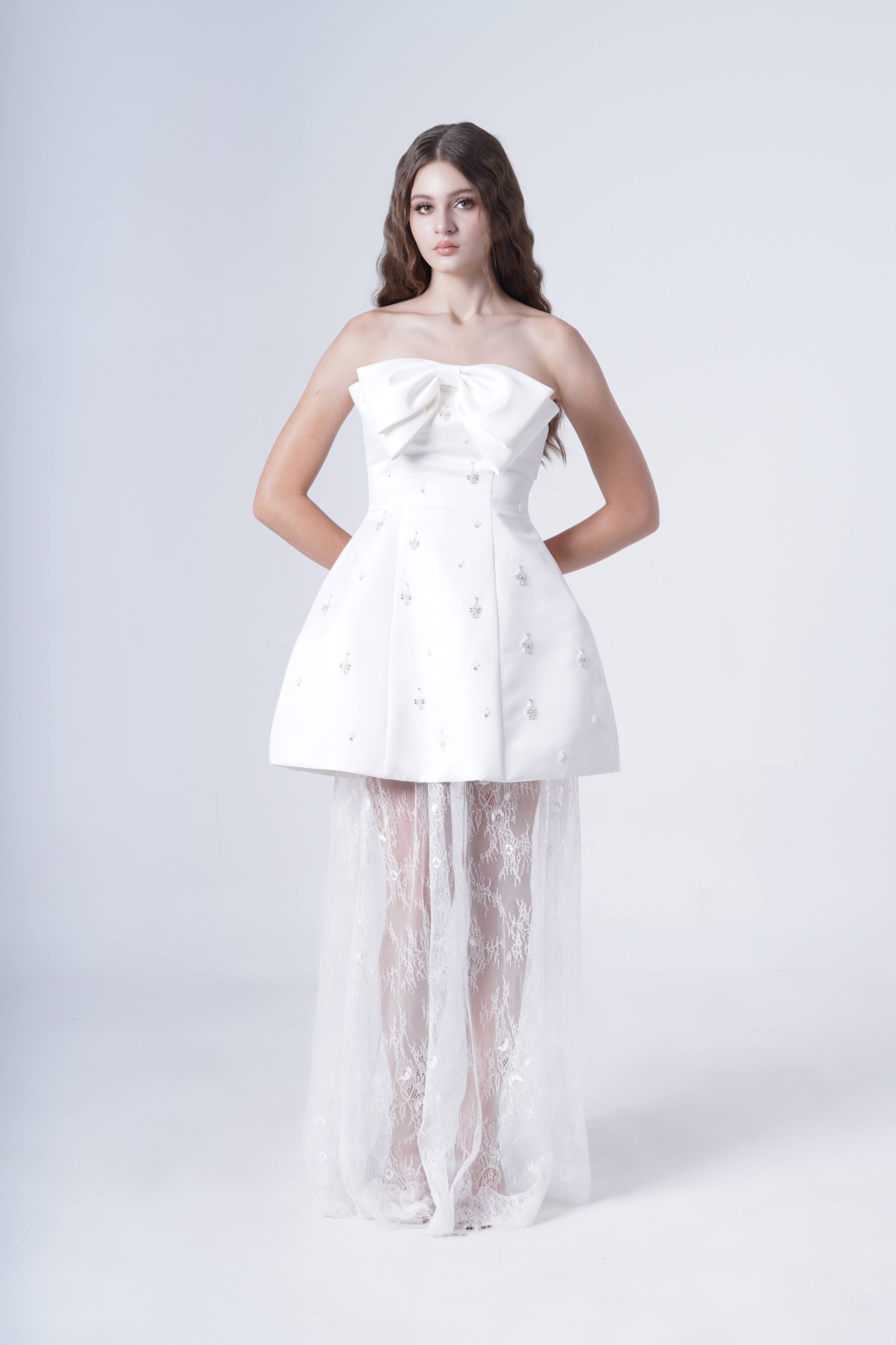 Zephyr Bridal Mini Dress in Ivory