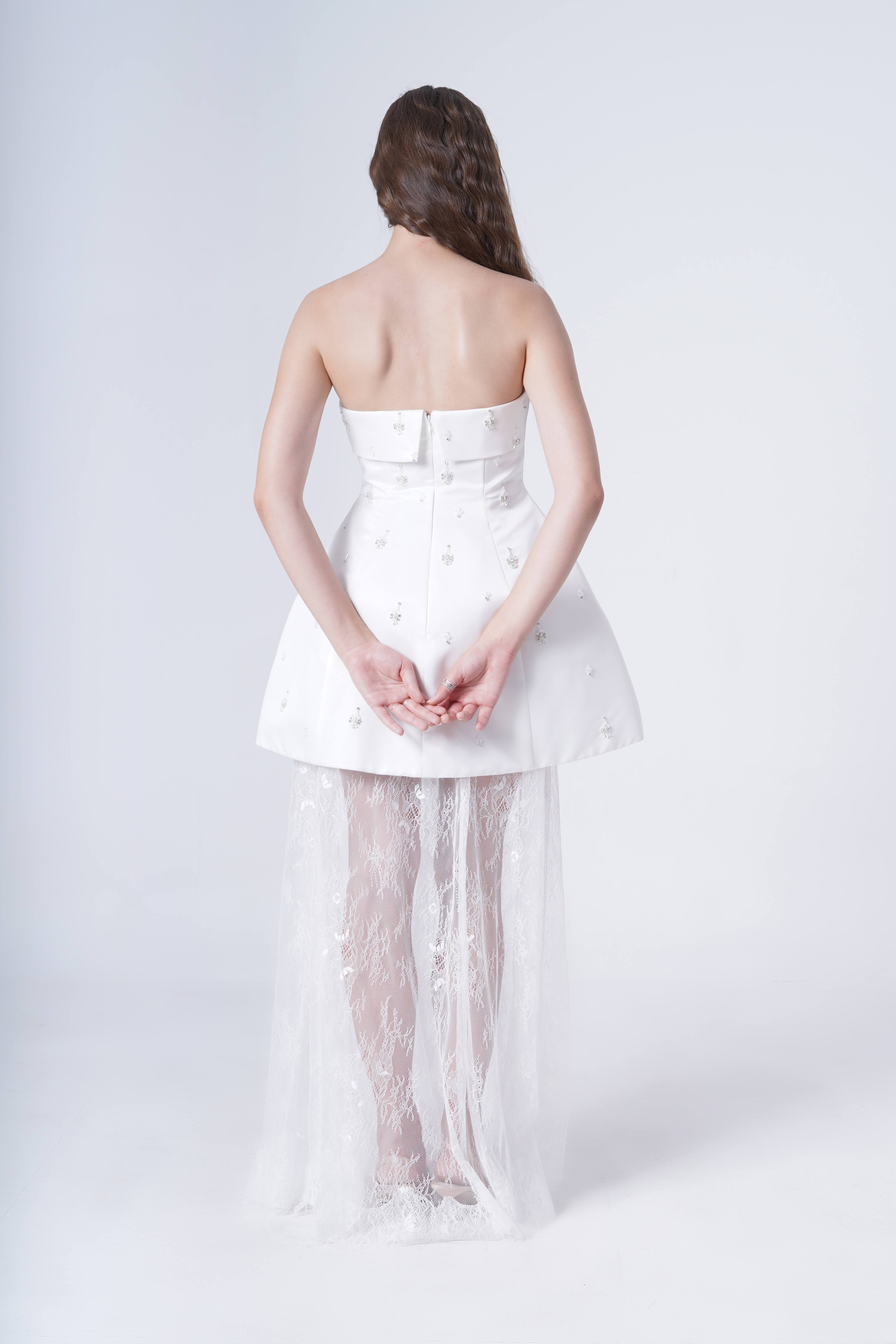Zephyr Bridal Mini Dress in Ivory