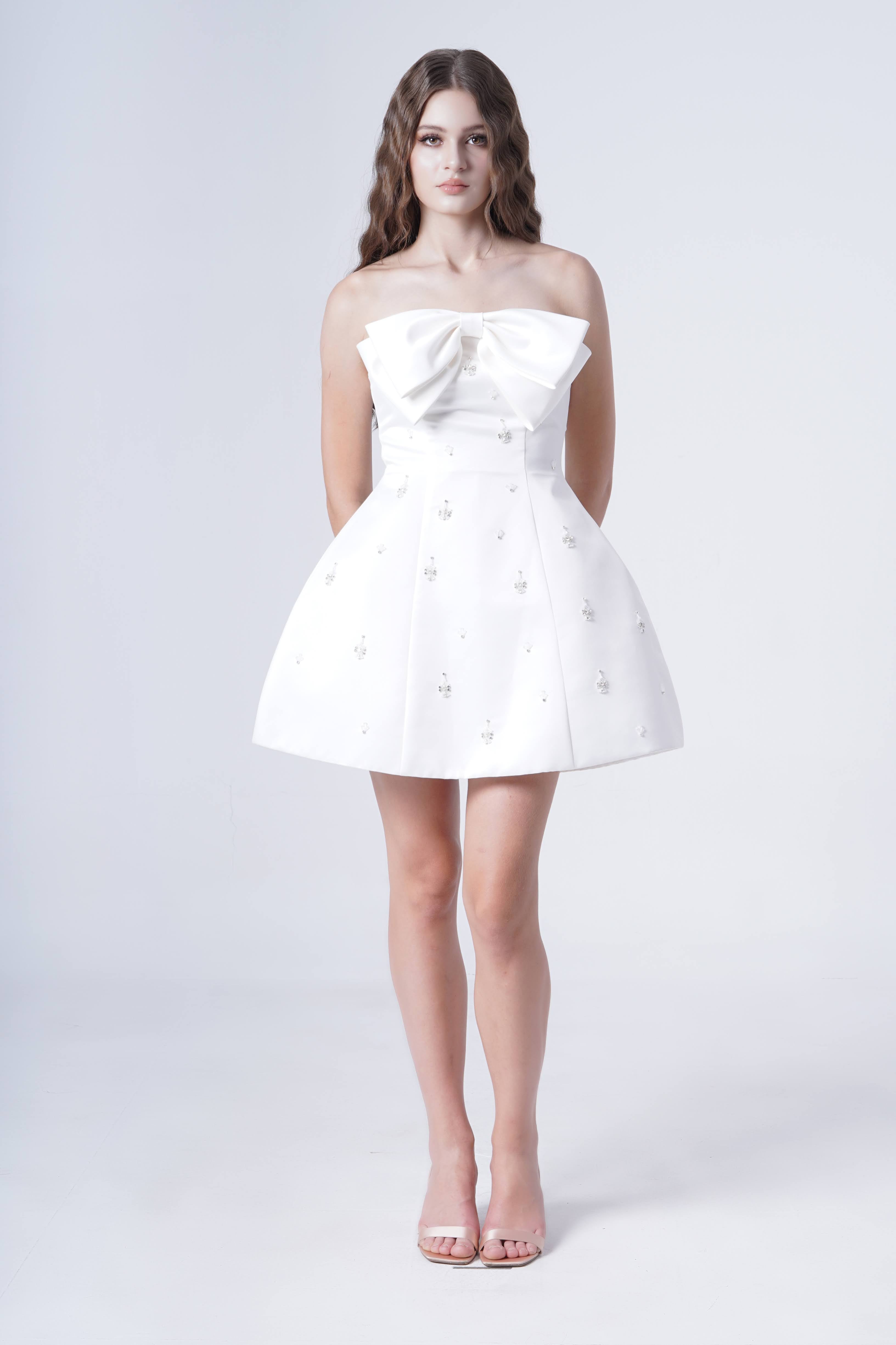Zephyr Bridal Mini Dress in Ivory