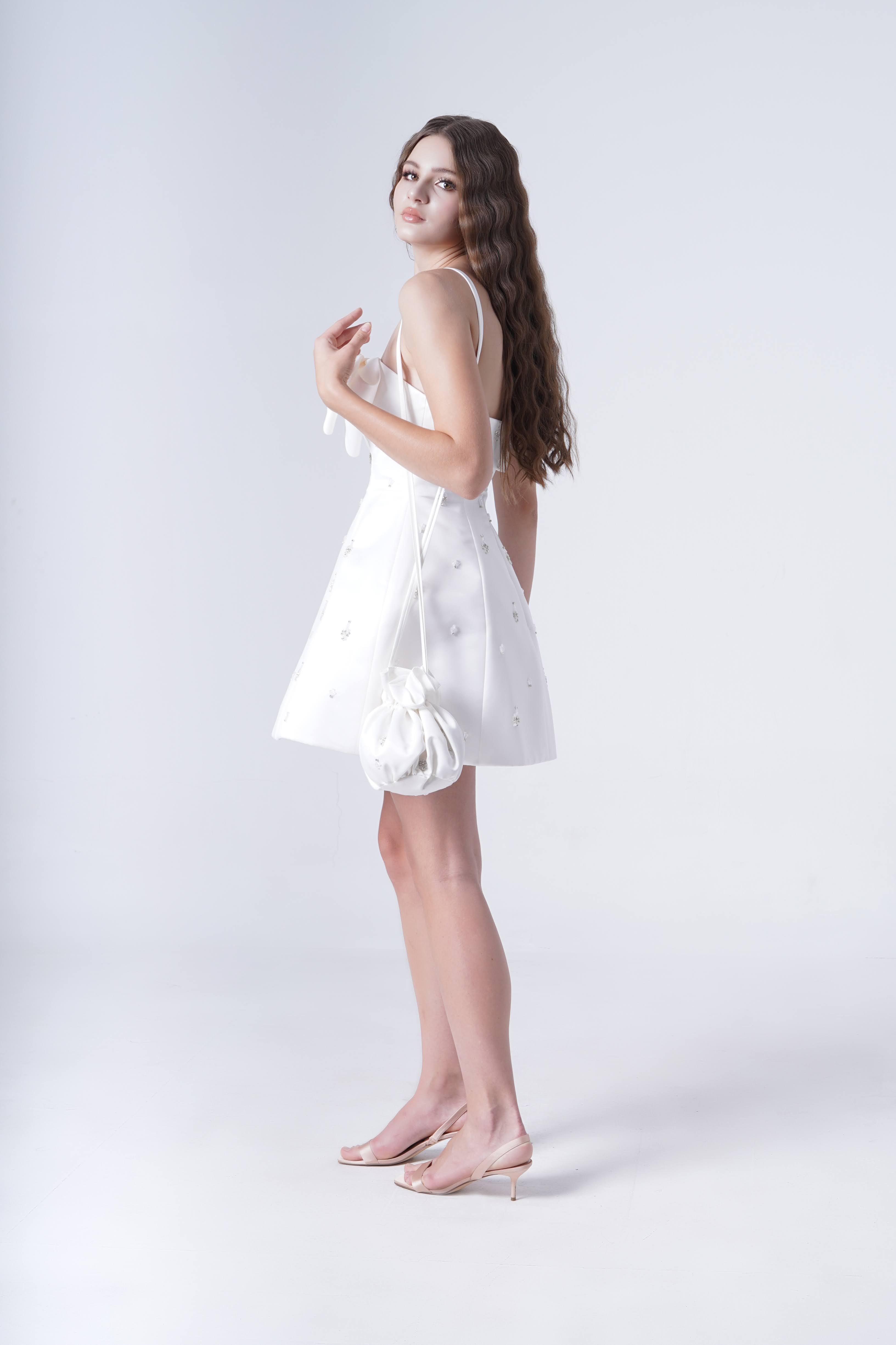 Zephyr Bridal Mini Dress in Ivory