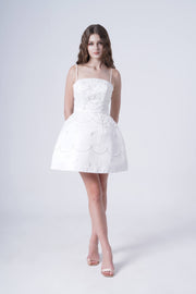 Pearl Bridal  Mini Dress in Ivory