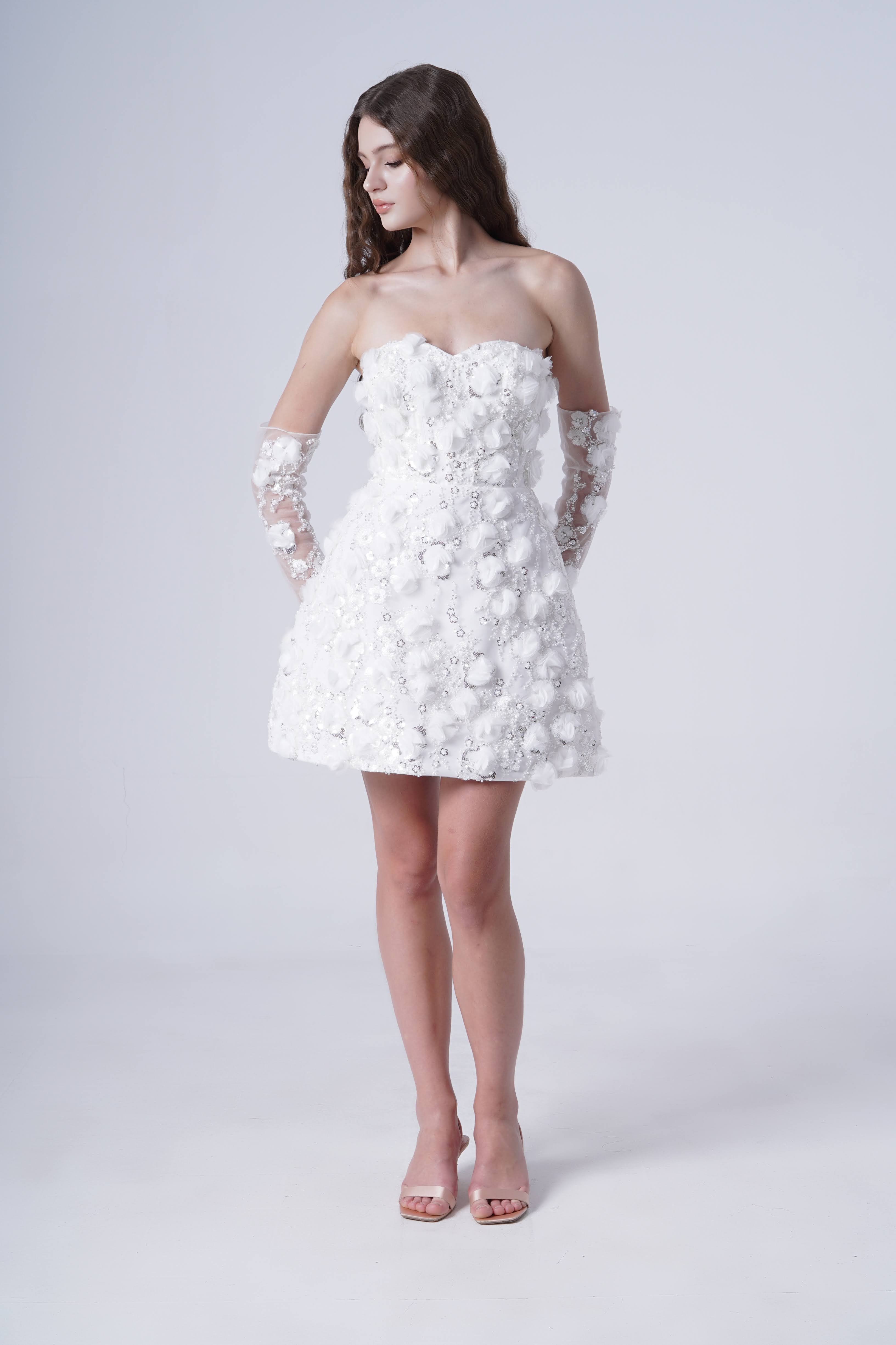 Taylor Bridal Mini Dress in Ivory