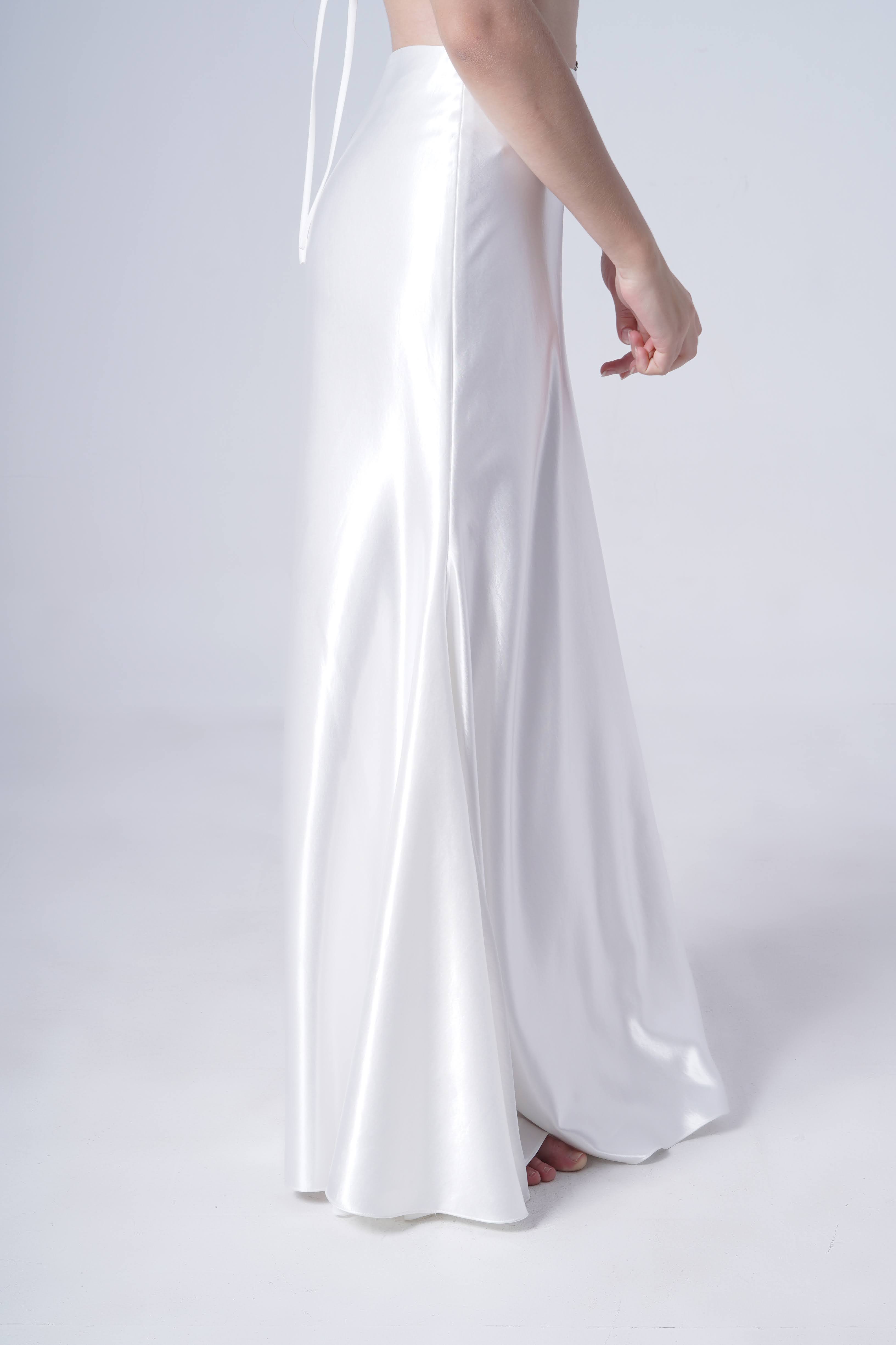 Topaz Bridal Skirt in Ivory Hammered Satin