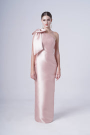 Ritz Bridesmaid Dress in Blush Pink Satin Twill